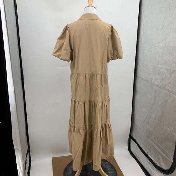 Brochu Walker Dress Womens L Large The Havana Puff Sleeve Button Front Maxi - Picture 7 of 14